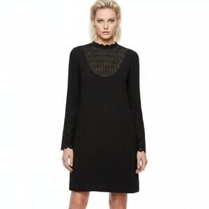 Zara Mini Shift Dress Faux Suede Black Size S NWOT